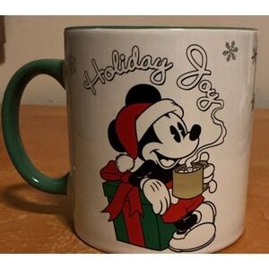 Mickey Mouse Holiday Joy Christmas Cup  20 oz Coffee‎ Mug Green & White